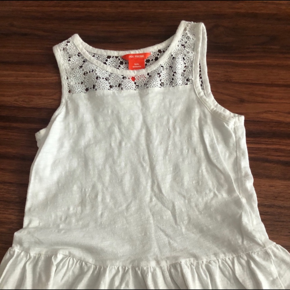 White dress shirt with lace neck line